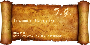 Trummer Gergely névjegykártya